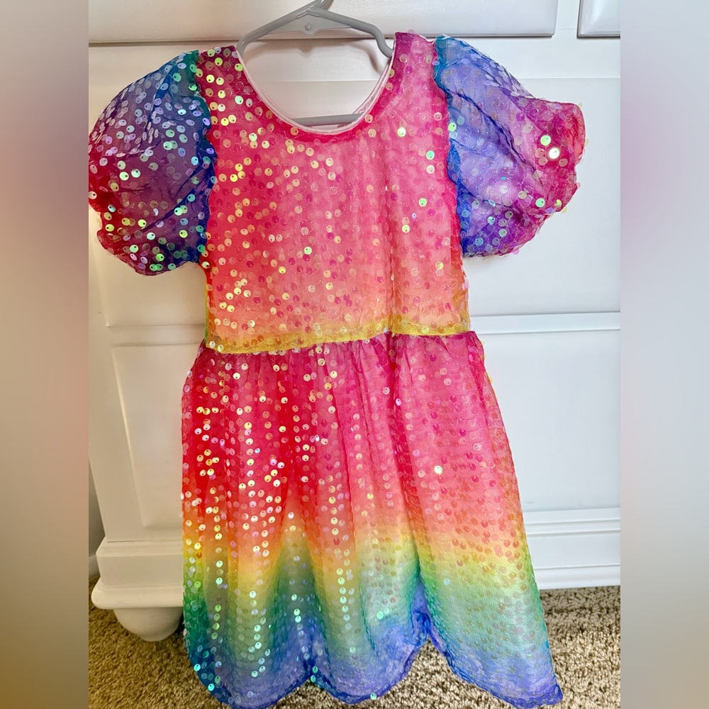 Lola and the Boys Rainbow Sequin Dress